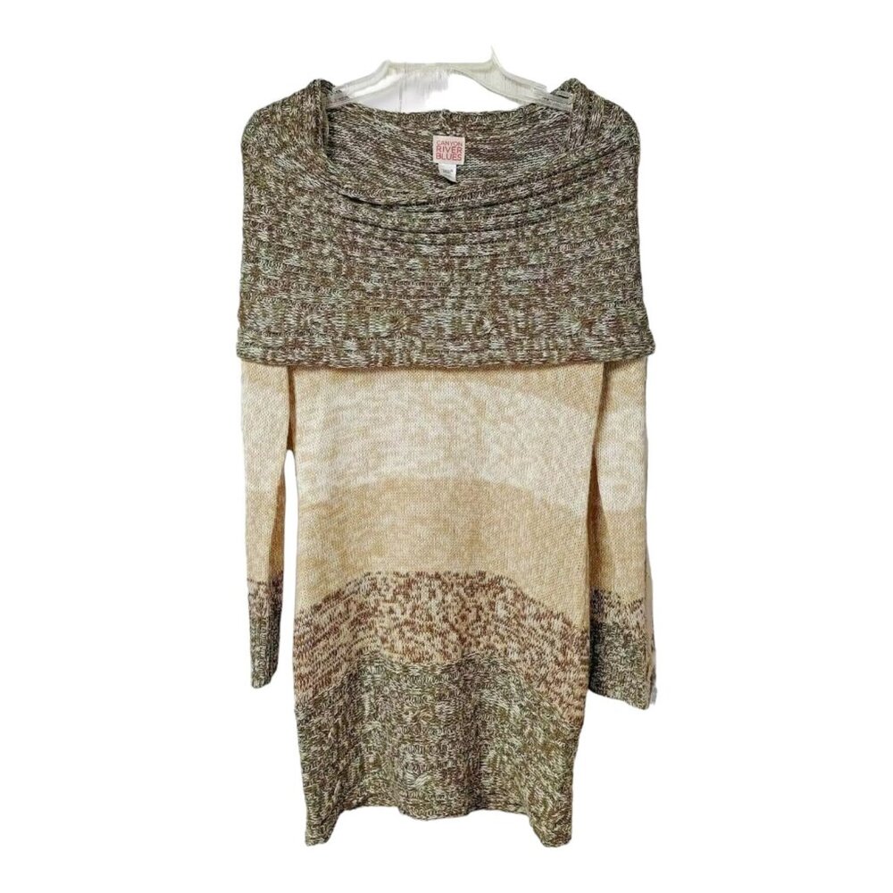 Canyon River Blues Womens Multicolor Sweater Dress Cowl Neck Long Sleeve Size S